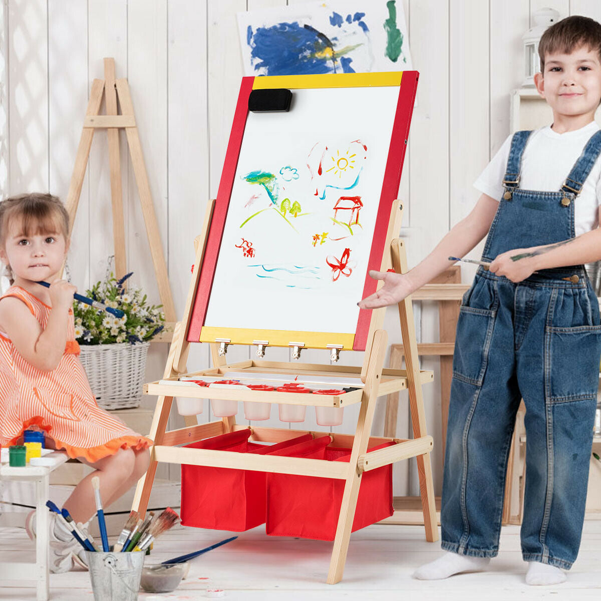 Flip-Over Double-Sided Kids Art Easel, Multicolor Art Easels at Gallery Canada