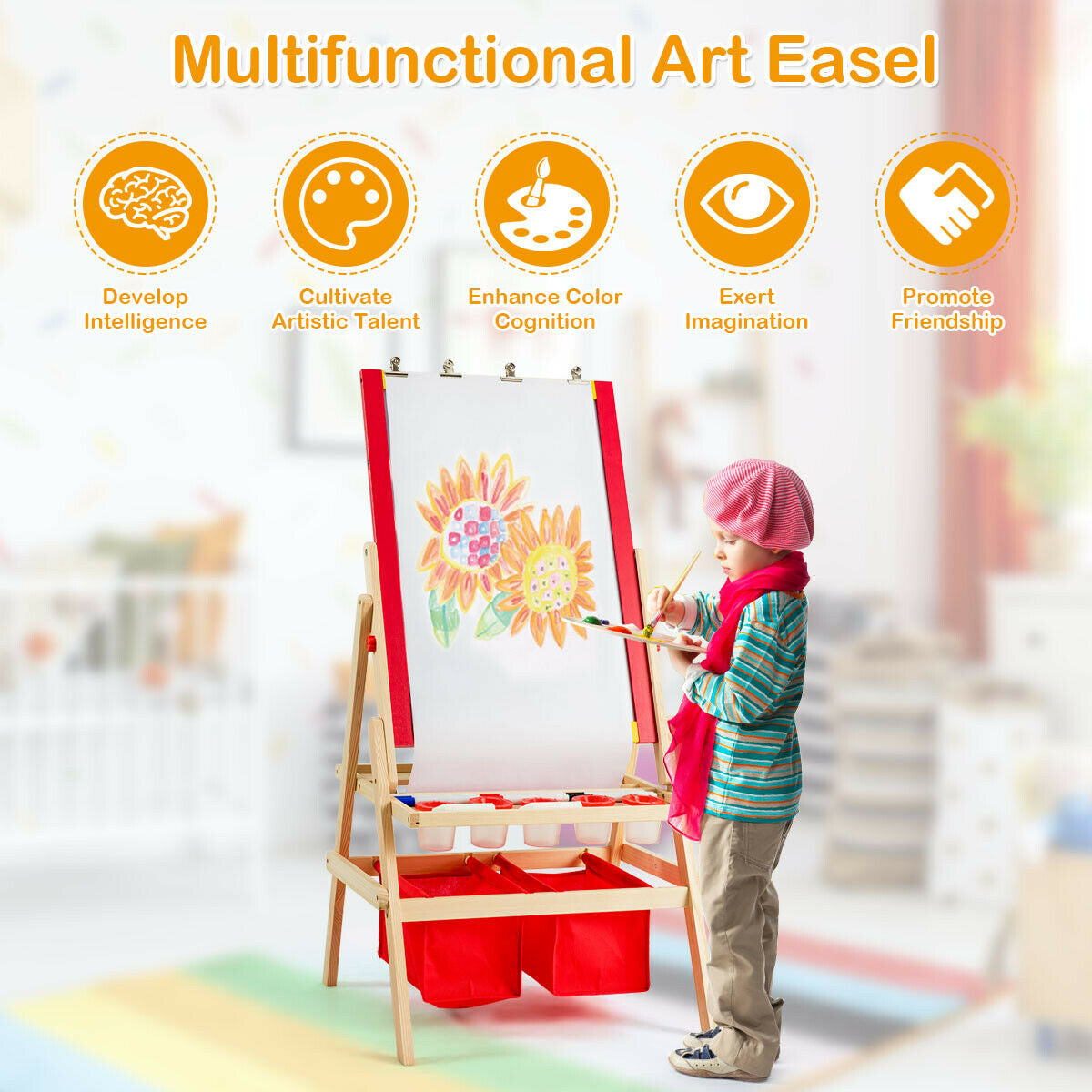 Flip-Over Double-Sided Kids Art Easel, Multicolor Art Easels at Gallery Canada