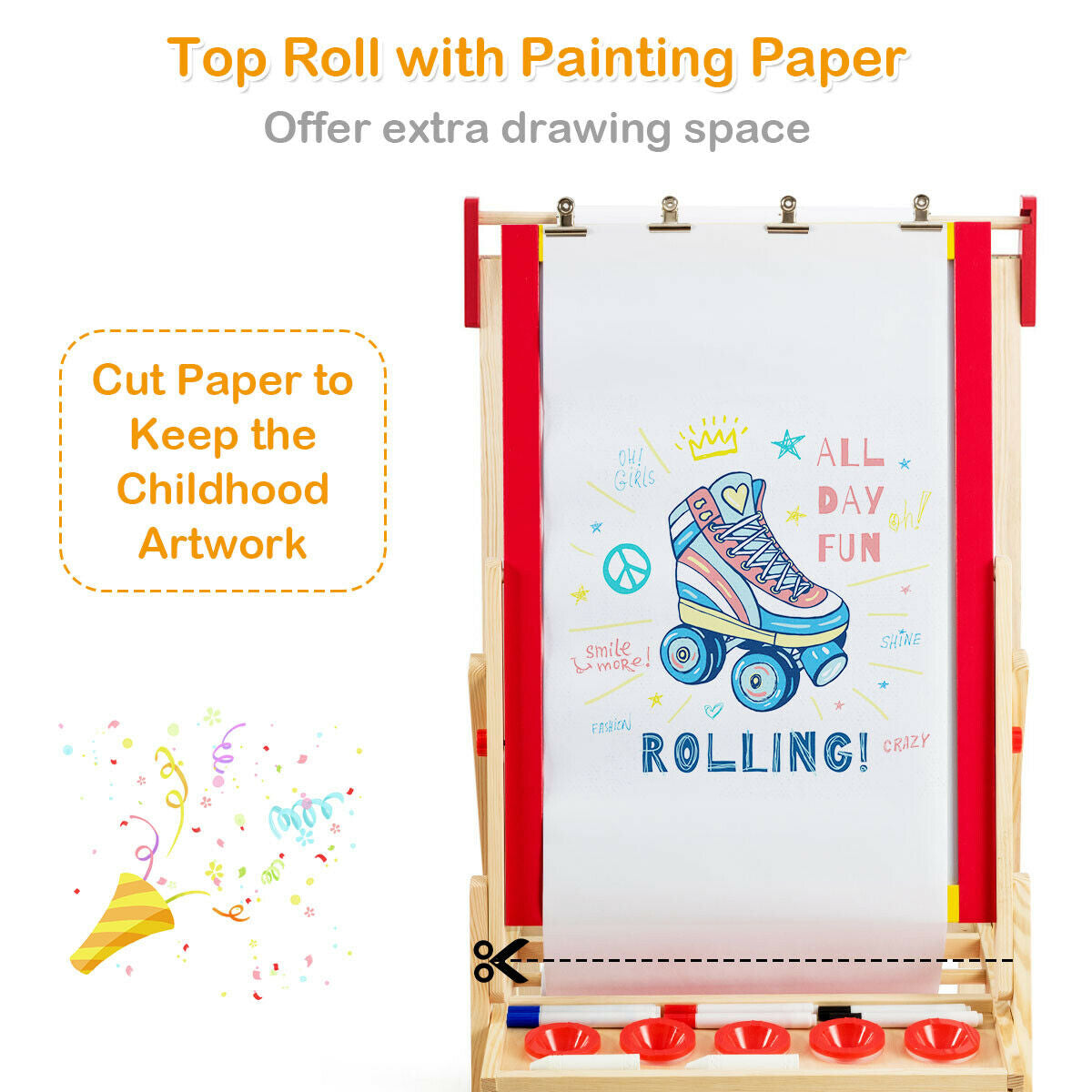 Flip-Over Double-Sided Kids Art Easel, Multicolor Art Easels at Gallery Canada