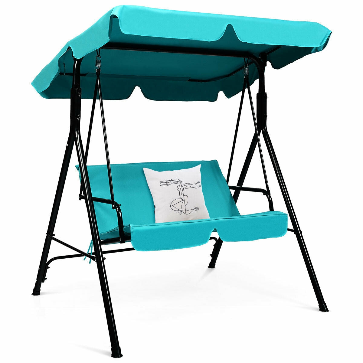 Patio Steel Frame Swing Glider, Blue Porch Swings at Gallery Canada