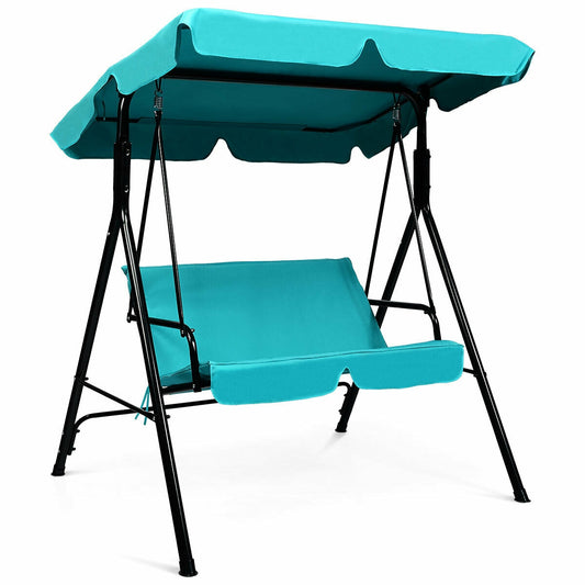 Patio Steel Frame Swing Glider, Blue Porch Swings Blue at Gallery Canada