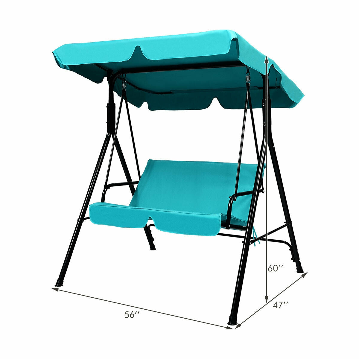 Patio Steel Frame Swing Glider, Blue Porch Swings at Gallery Canada