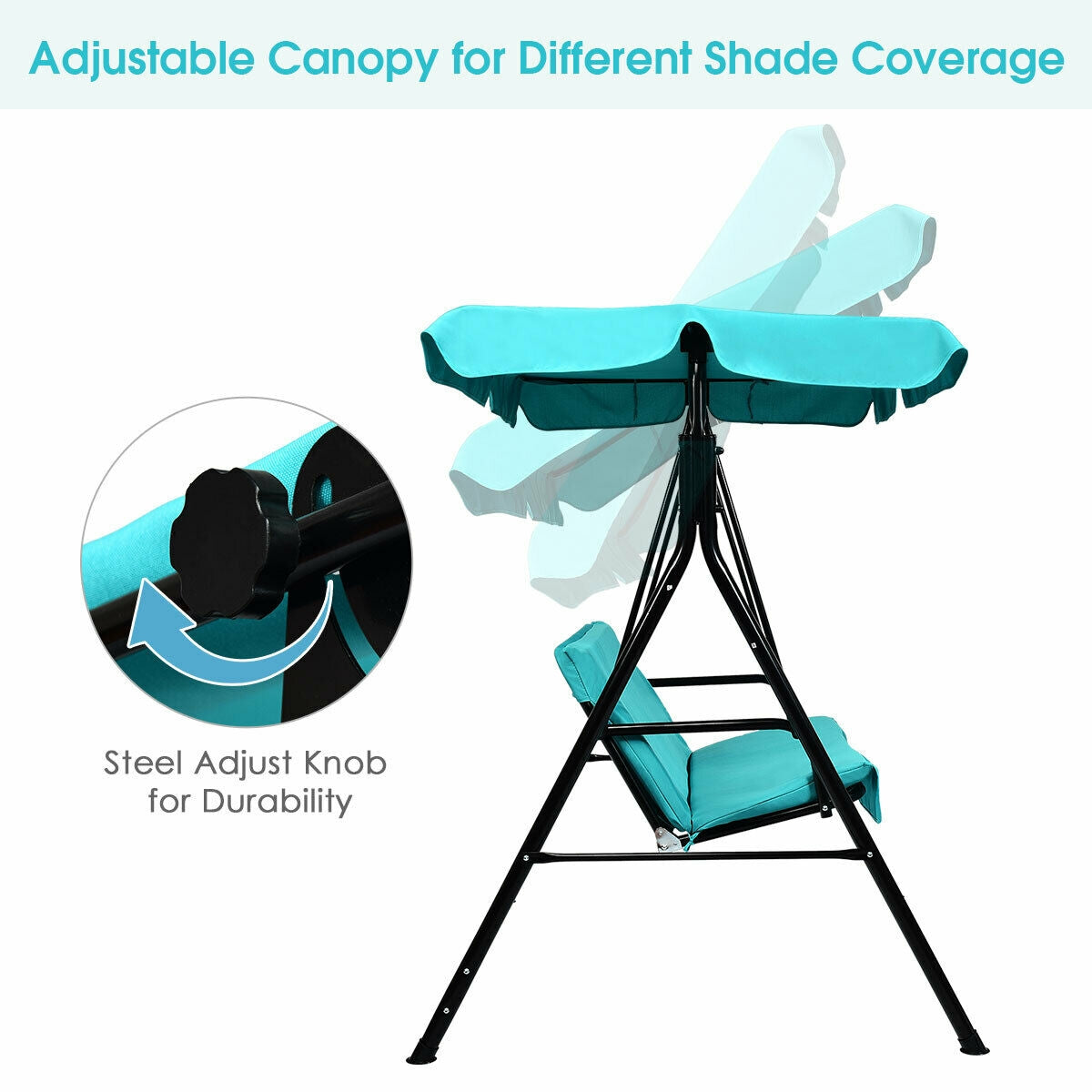 Patio Steel Frame Swing Glider, Blue Porch Swings at Gallery Canada