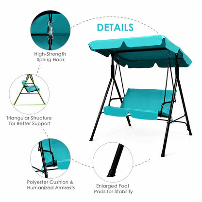 Patio Steel Frame Swing Glider, Blue Porch Swings at Gallery Canada