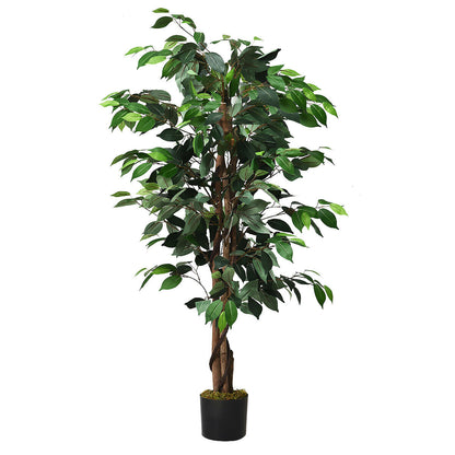 4 Feet Artificial Ficus Silk Tree, Outdoor Trunks, Green Faux Plants at Gallery Canada
