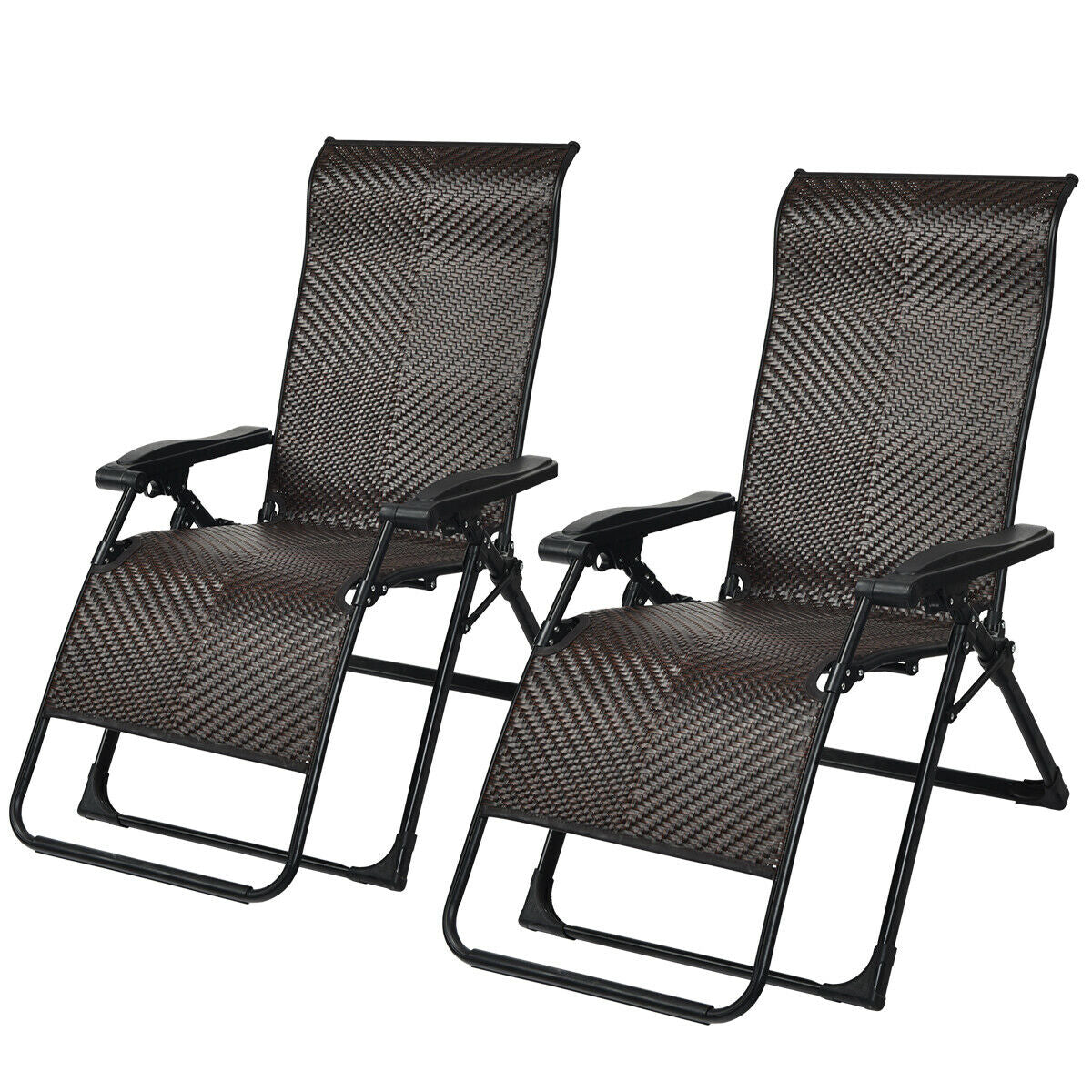 Patio Rattan Zero Gravity Lounge Chair, 2 Pieces Outdoor Seating & Patio Chairs at Gallery Canada