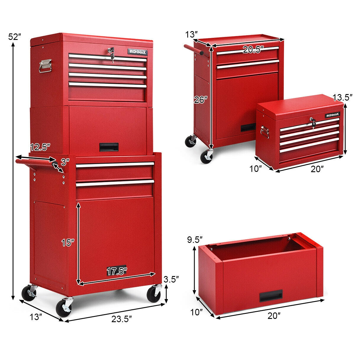 6-Drawer Tool Chest With Heightening Cabinet, Red Garden Tools at Gallery Canada