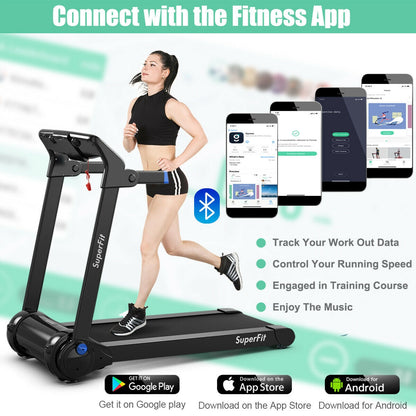 3HP Folding Electric Treadmill, Blue Treadmills at Gallery Canada