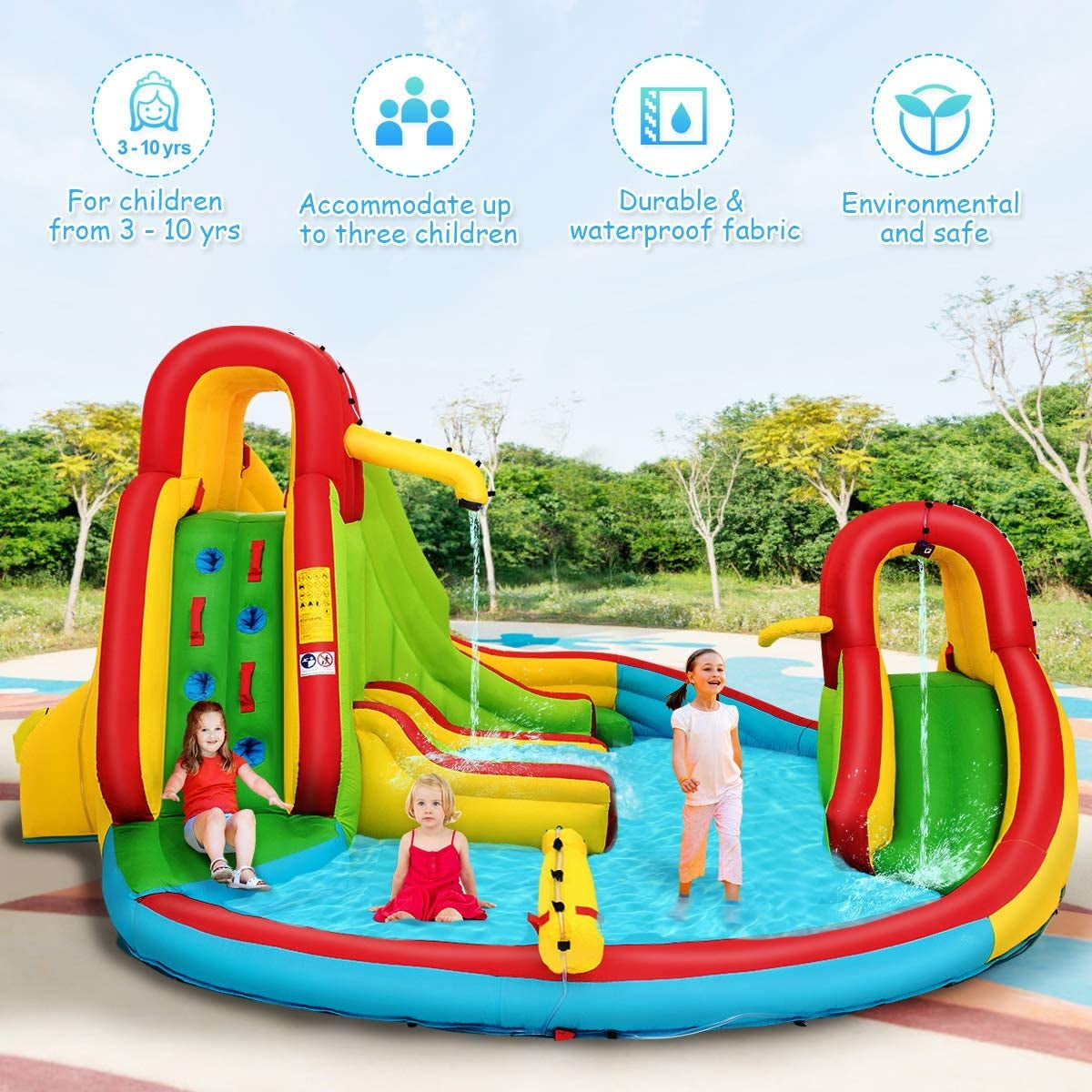 Kids Inflatable Water Slide Bounce Park, 480 W Blower, Yellow Bounce House at Gallery Canada
