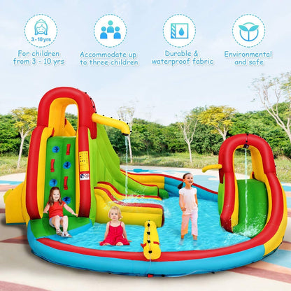 Kids Inflatable Water Slide Bounce Park, 480 W Blower, Yellow Bounce House at Gallery Canada
