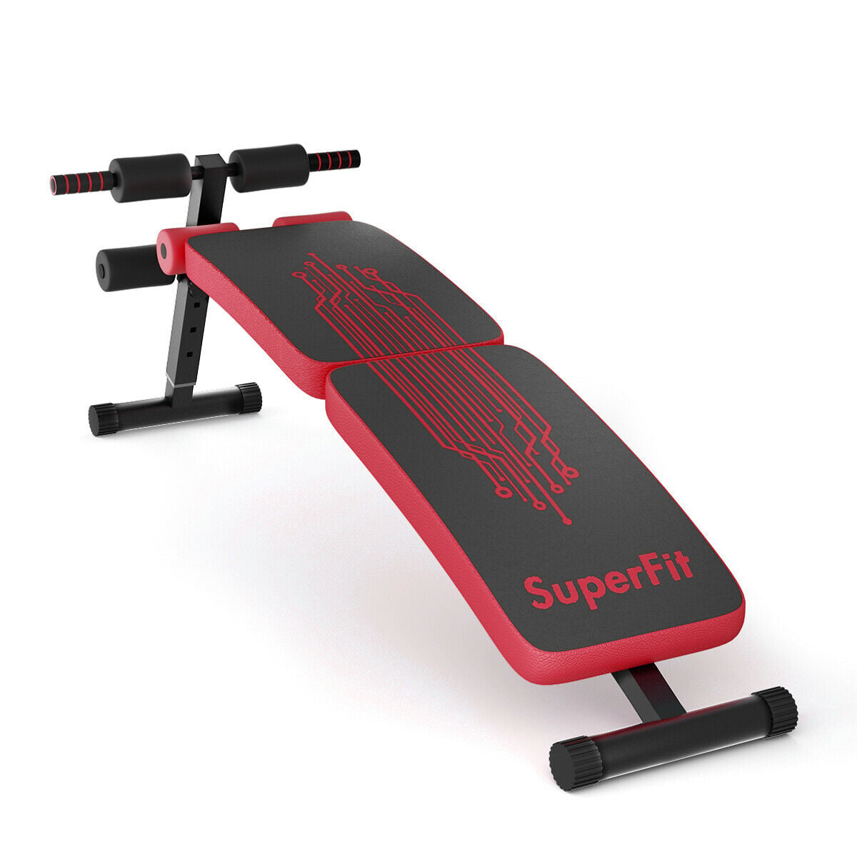 Abdominal Twister Trainer, Adjustable Height Exercise Bench, Red Benches Racks & Bars Red at Gallery Canada