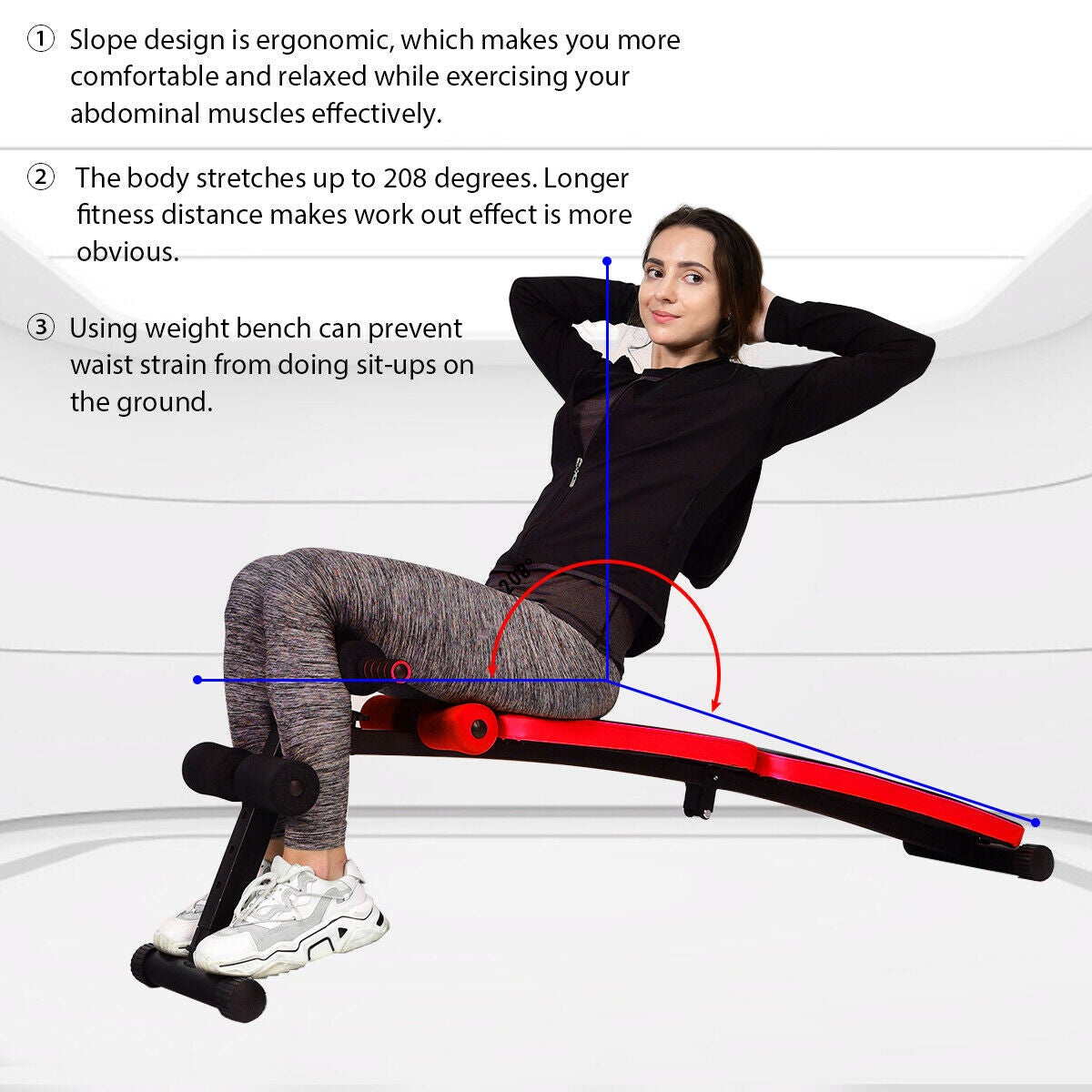 Abdominal Twister Trainer, Adjustable Height Exercise Bench, Red Benches Racks & Bars at Gallery Canada