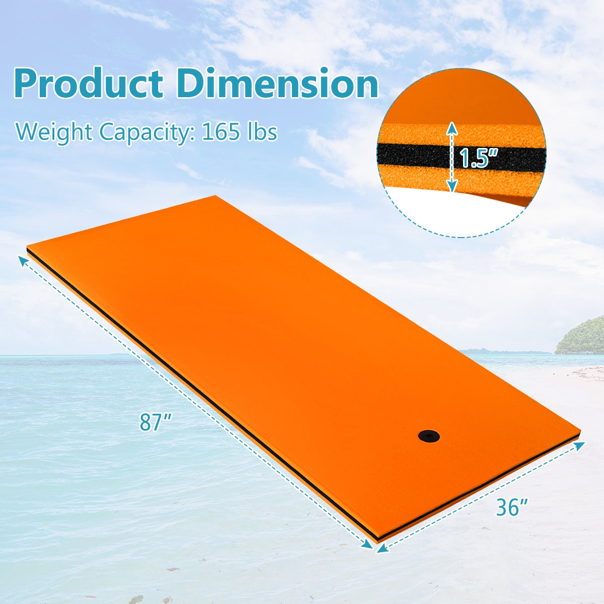 3-Layer Tear-Proof Water Mat, Orange Swimming at Gallery Canada