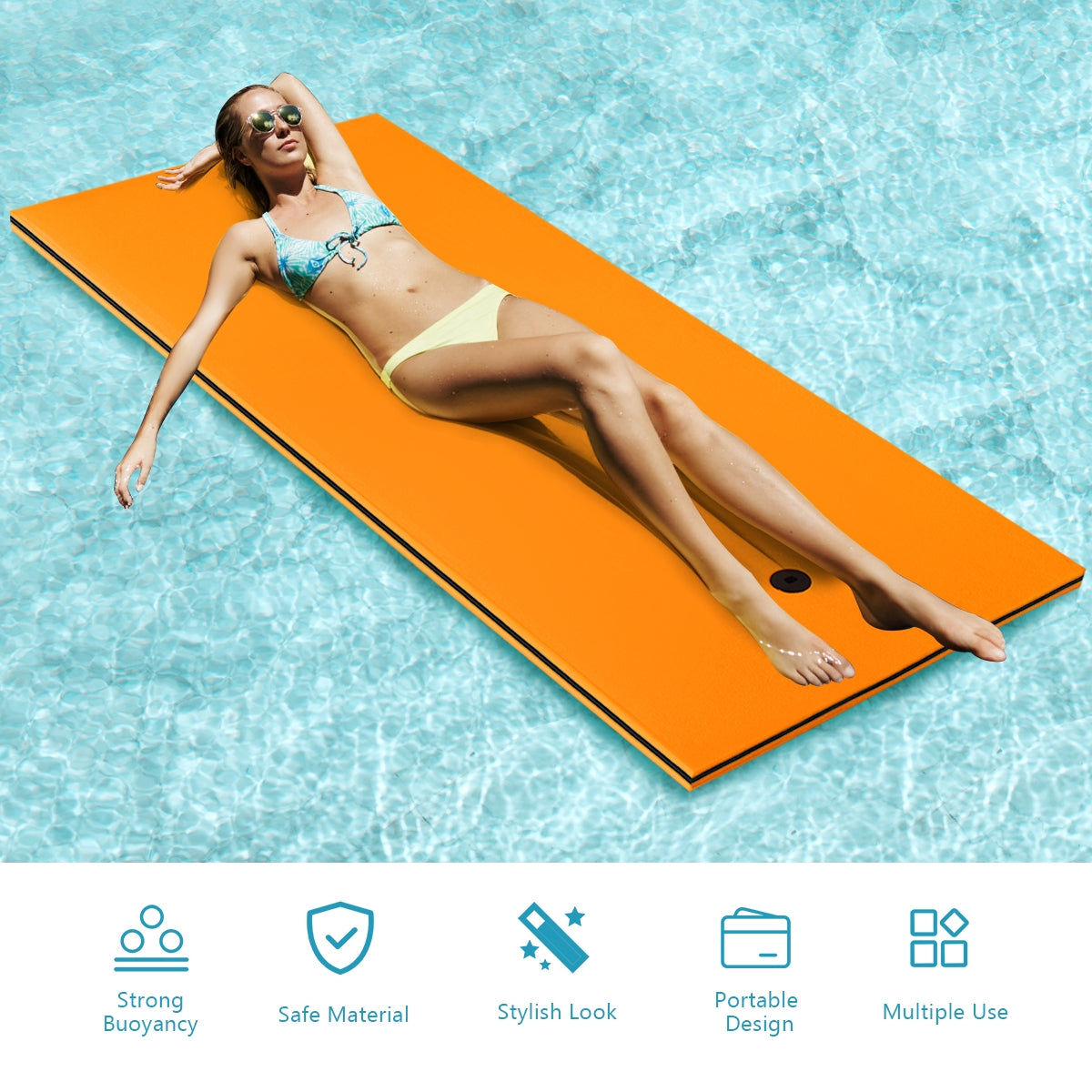 3-Layer Tear-Proof Water Mat, Orange Swimming at Gallery Canada