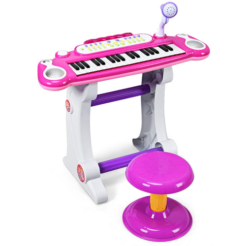 37 Key Electronic Keyboard, Kids Toy Piano, Pink