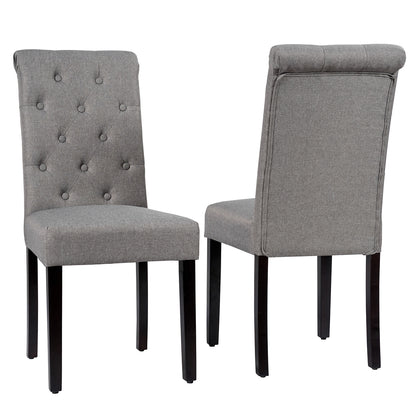 Set of 2 Tufted Dining Chair, Gray Dining Chairs at Gallery Canada