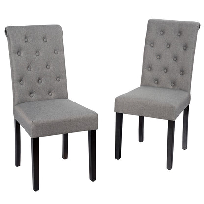 Set of 2 Tufted Dining Chair, Gray Dining Chairs at Gallery Canada