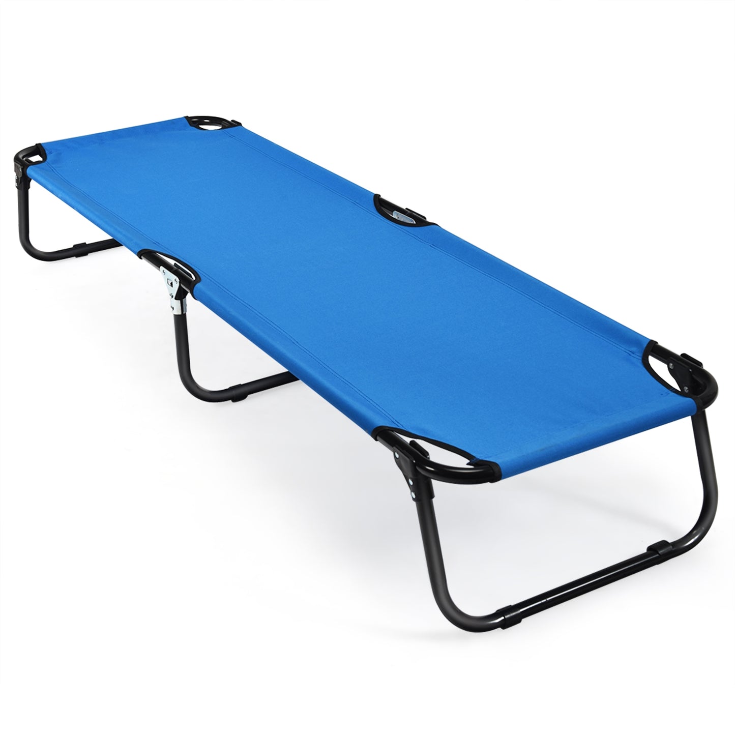 Outdoor Folding Camping Bed, Blue Camping Furniture Blue at Gallery Canada