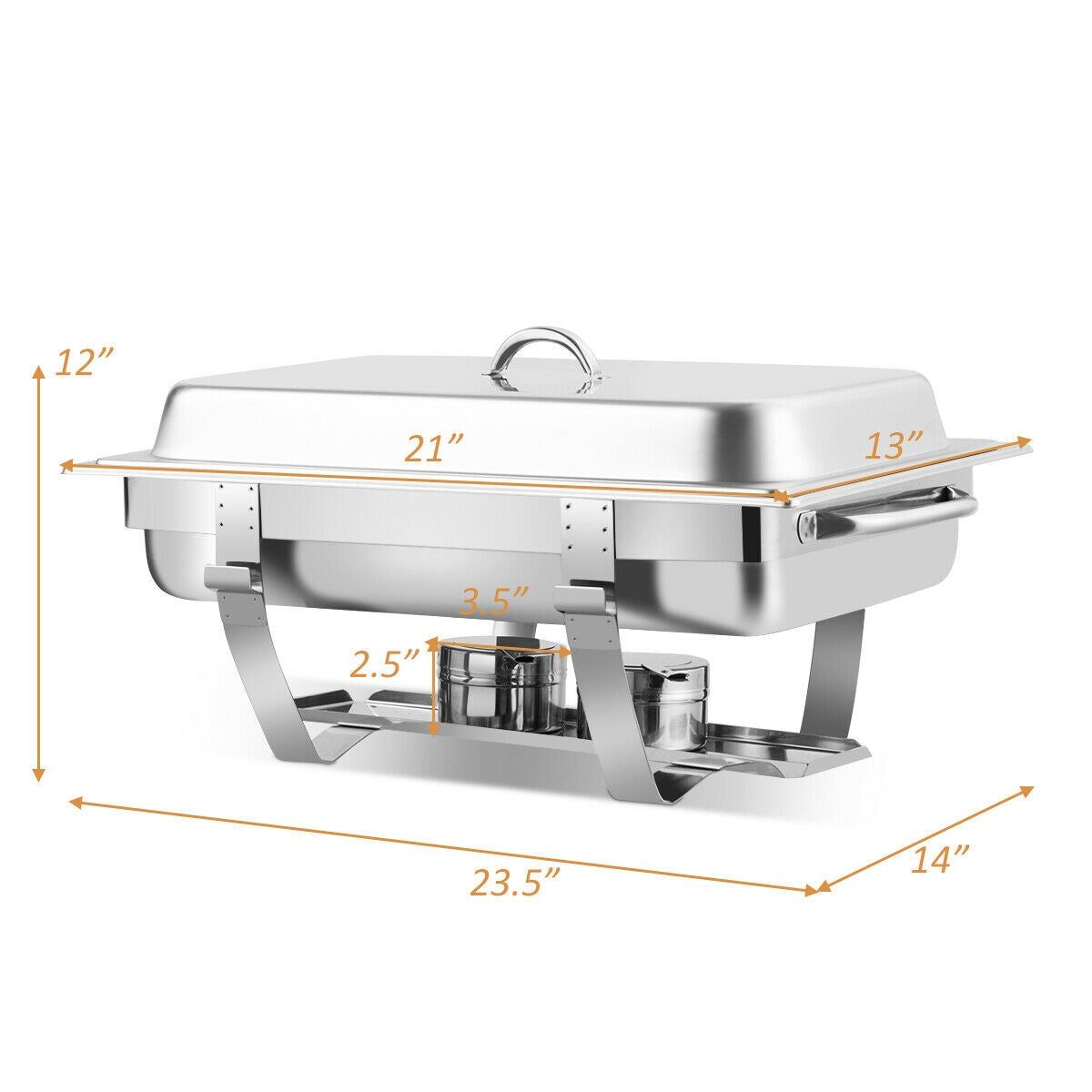 Stainless Steel Full-Size Chafing Dish, 2 Packs, Silver Food Warmers & Burners at Gallery Canada