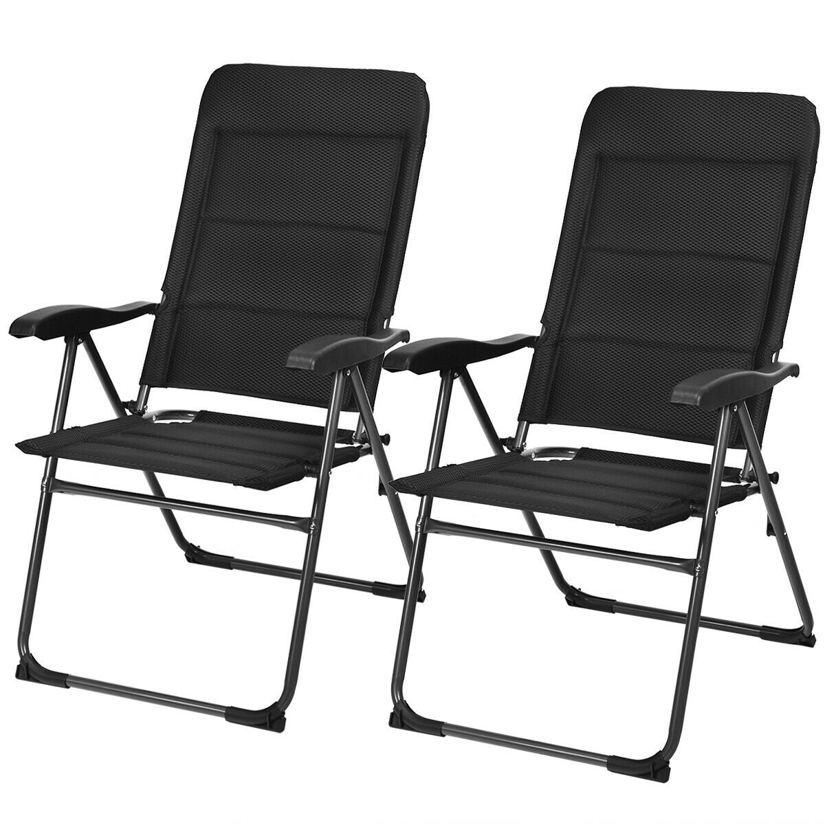 Outdoor Folding Patio Chairs, Adjustable Backrests, Black Beach & Lawn Chairs at Gallery Canada