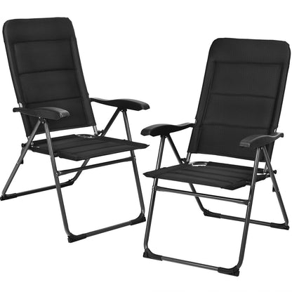 Outdoor Folding Patio Chairs, Adjustable Backrests, Black Beach & Lawn Chairs at Gallery Canada