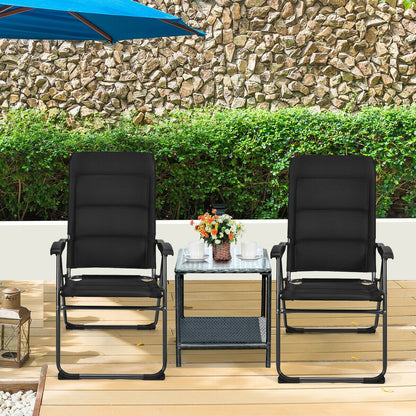 Outdoor Folding Patio Chairs, Adjustable Backrests, Black Beach & Lawn Chairs at Gallery Canada
