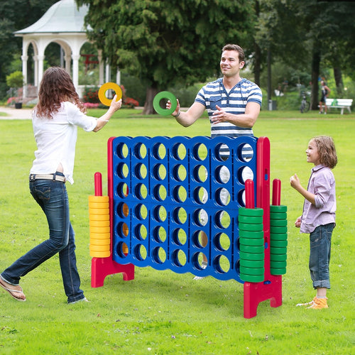 Jumbo 4-To-Score Game Set, 42 Rings, Red