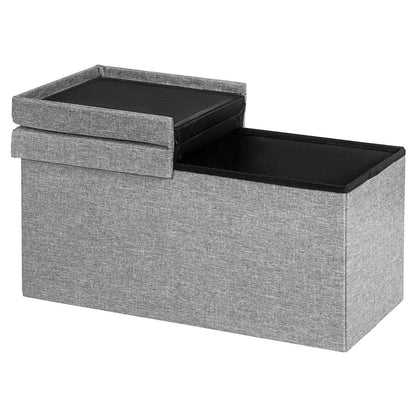 30 Inch Folding Storage Ottoman, Lift Top, Light Gray Shoe Racks & Storage Benches at Gallery Canada