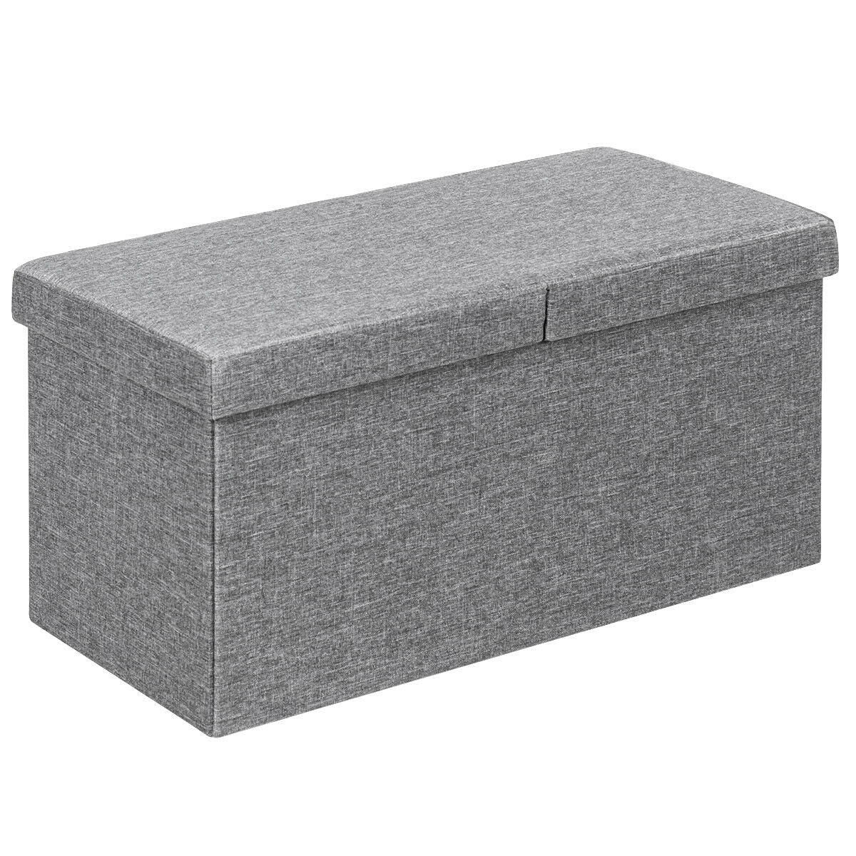 30 Inch Folding Storage Ottoman, Lift Top, Light Gray Shoe Racks & Storage Benches at Gallery Canada