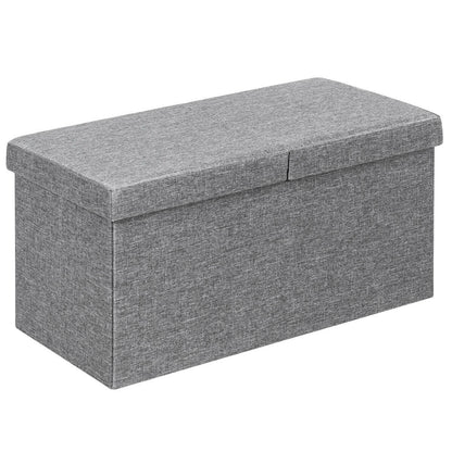 30 Inch Folding Storage Ottoman, Lift Top, Light Gray Shoe Racks & Storage Benches at Gallery Canada