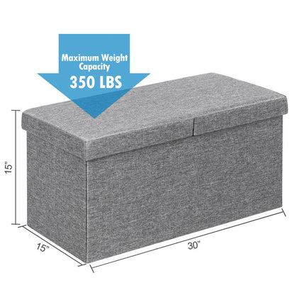 30 Inch Folding Storage Ottoman, Lift Top, Light Gray Shoe Racks & Storage Benches at Gallery Canada