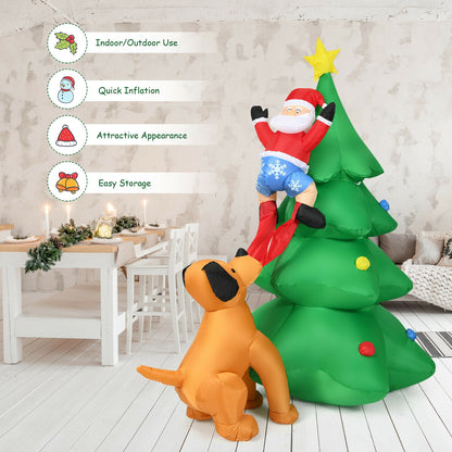 6.5 Feet Inflatable Christmas Tree Santa LED, Green Christmas Inflatables at Gallery Canada