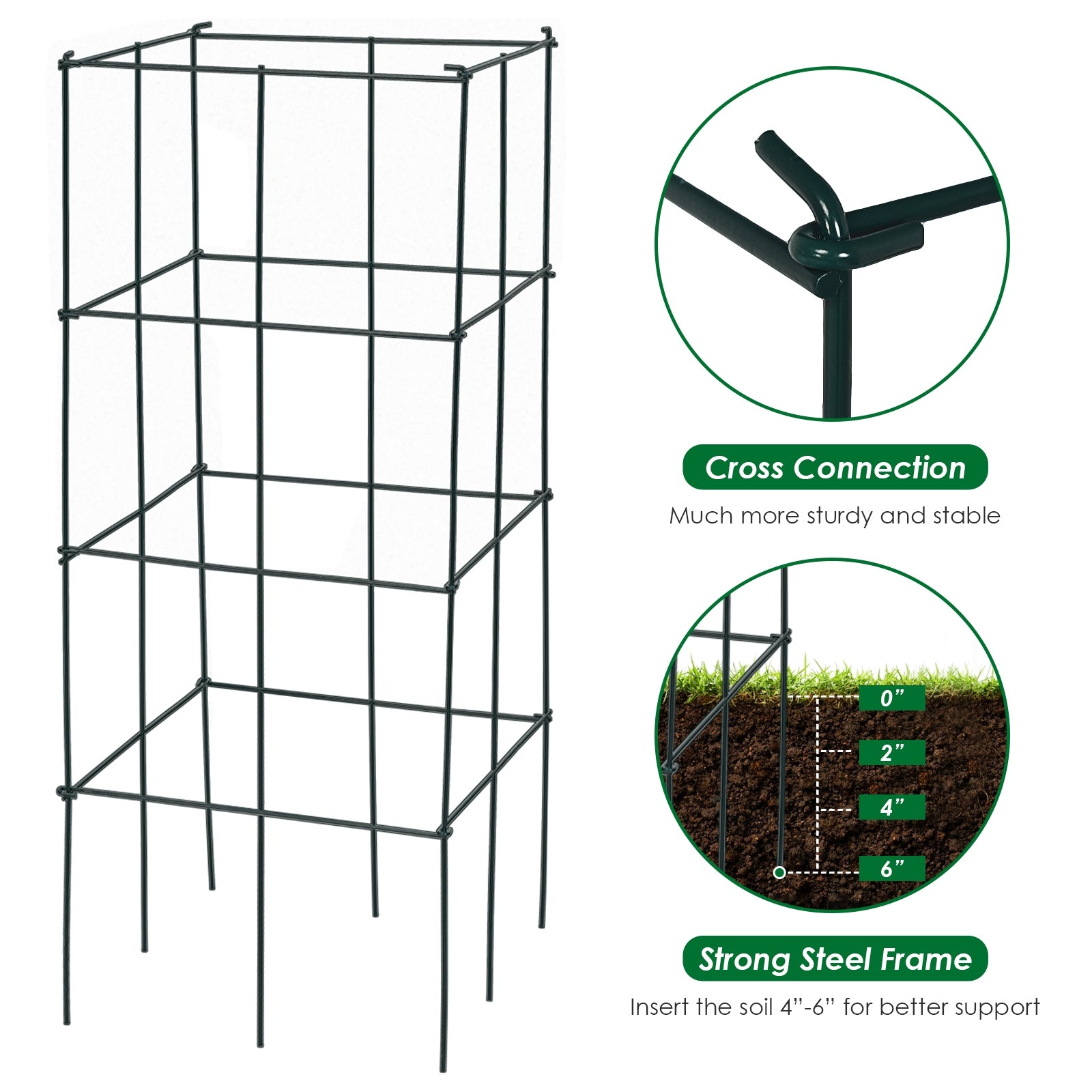 4 Pack Garden Trellis For Climbing Plants, Black Plant Stands at Gallery Canada