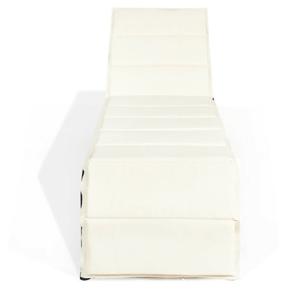 Adjustable Rattan Lounge Chair, With Cushions, White Outdoor Chaise Lounges at Gallery Canada