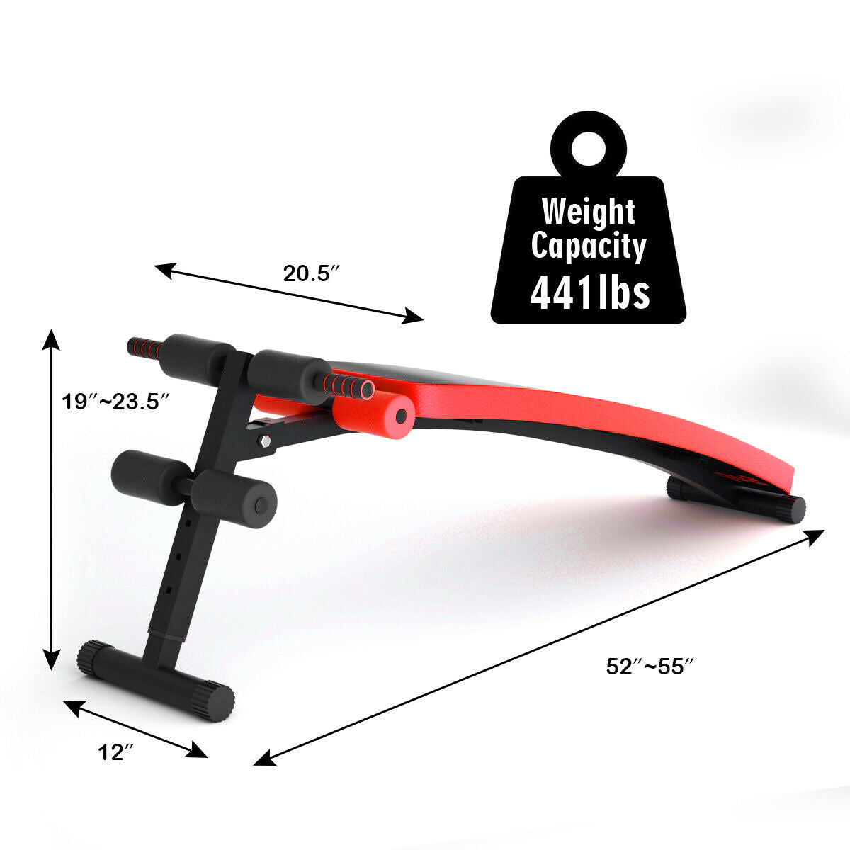 Folding Weight Bench, Adjustable Sit-Up Board, Red Benches Racks & Bars at Gallery Canada