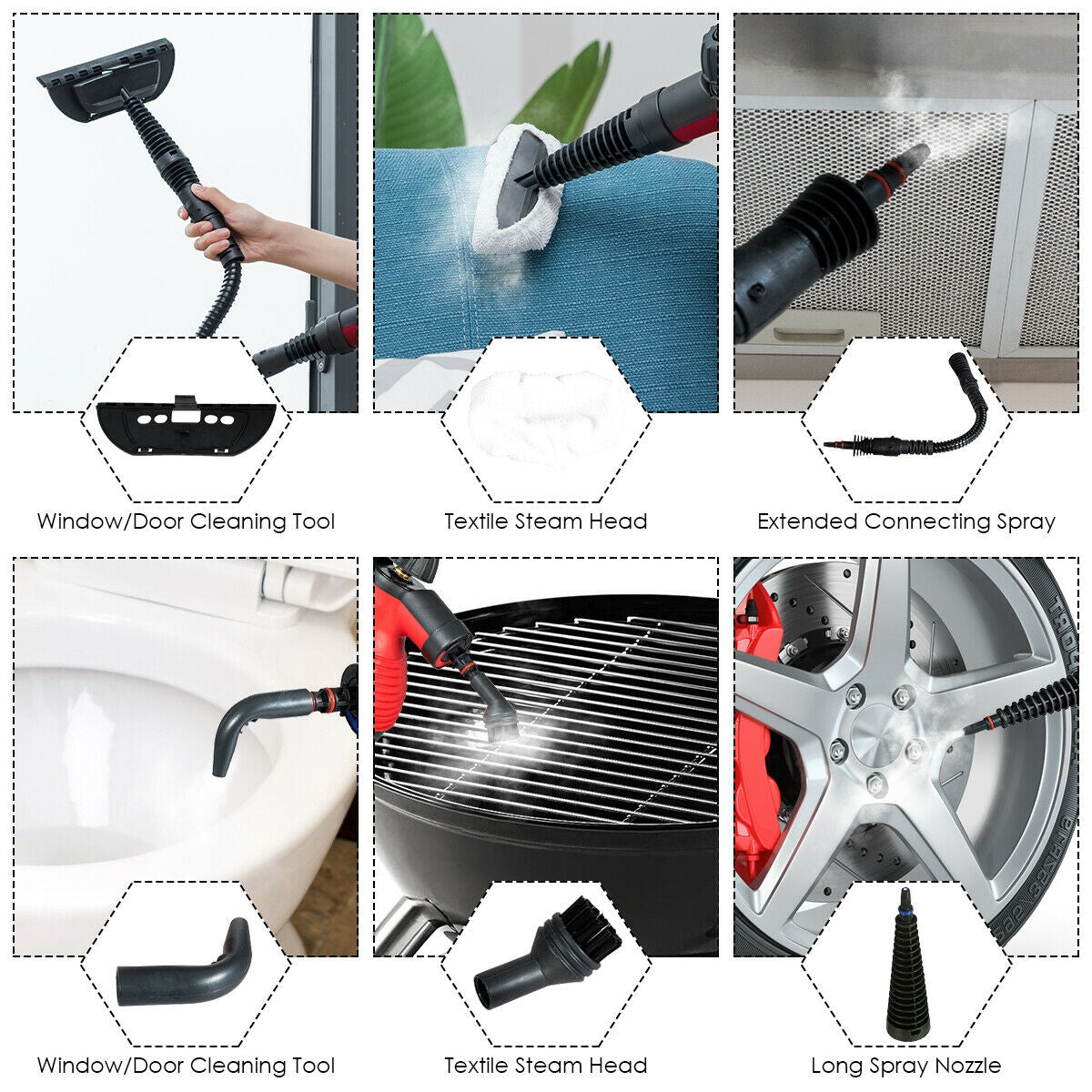 1050W Handheld Pressurized Steam Cleaner, Red Vacuums & Cleaners at Gallery Canada