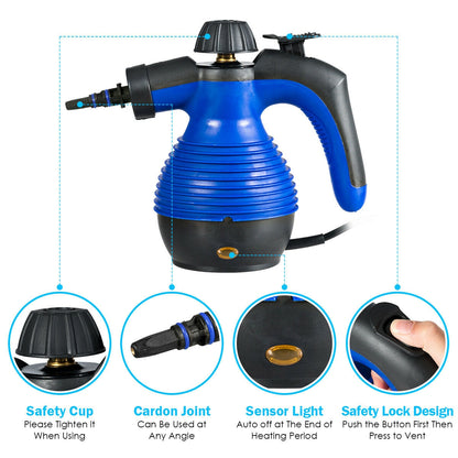 1050W Handheld Pressurized Steam Cleaner, Blue Vacuums & Cleaners at Gallery Canada