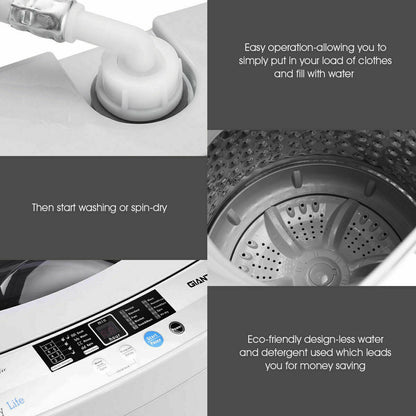 12 lbs Full-Automatic Washing Machine, 10 Wash Programs, Gray Washing Machines at Gallery Canada