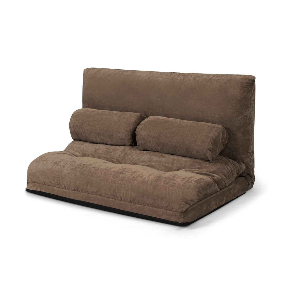 6-Position Adjustable Sleeper Lounge Couch, 2 Pillows, Brown Floor Chairs Brown at Gallery Canada
