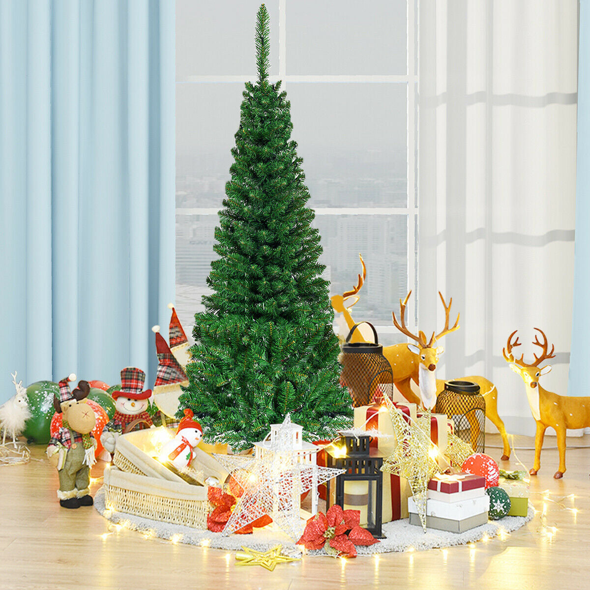 Artificial Pencil Christmas Tree, 4.5ft, Green Christmas Tree at Gallery Canada