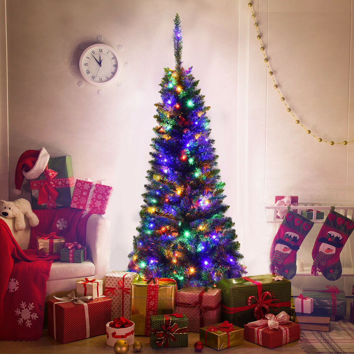 Artificial Pencil Christmas Tree, 4.5ft, Green Christmas Tree at Gallery Canada
