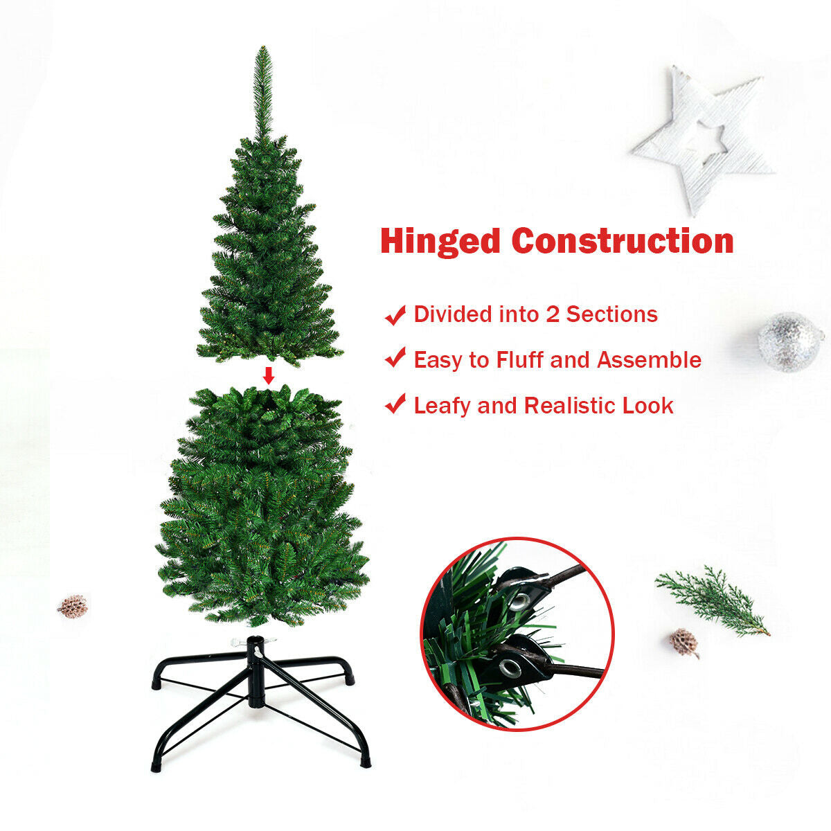 Artificial Pencil Christmas Tree, 4.5ft, Green Christmas Tree at Gallery Canada