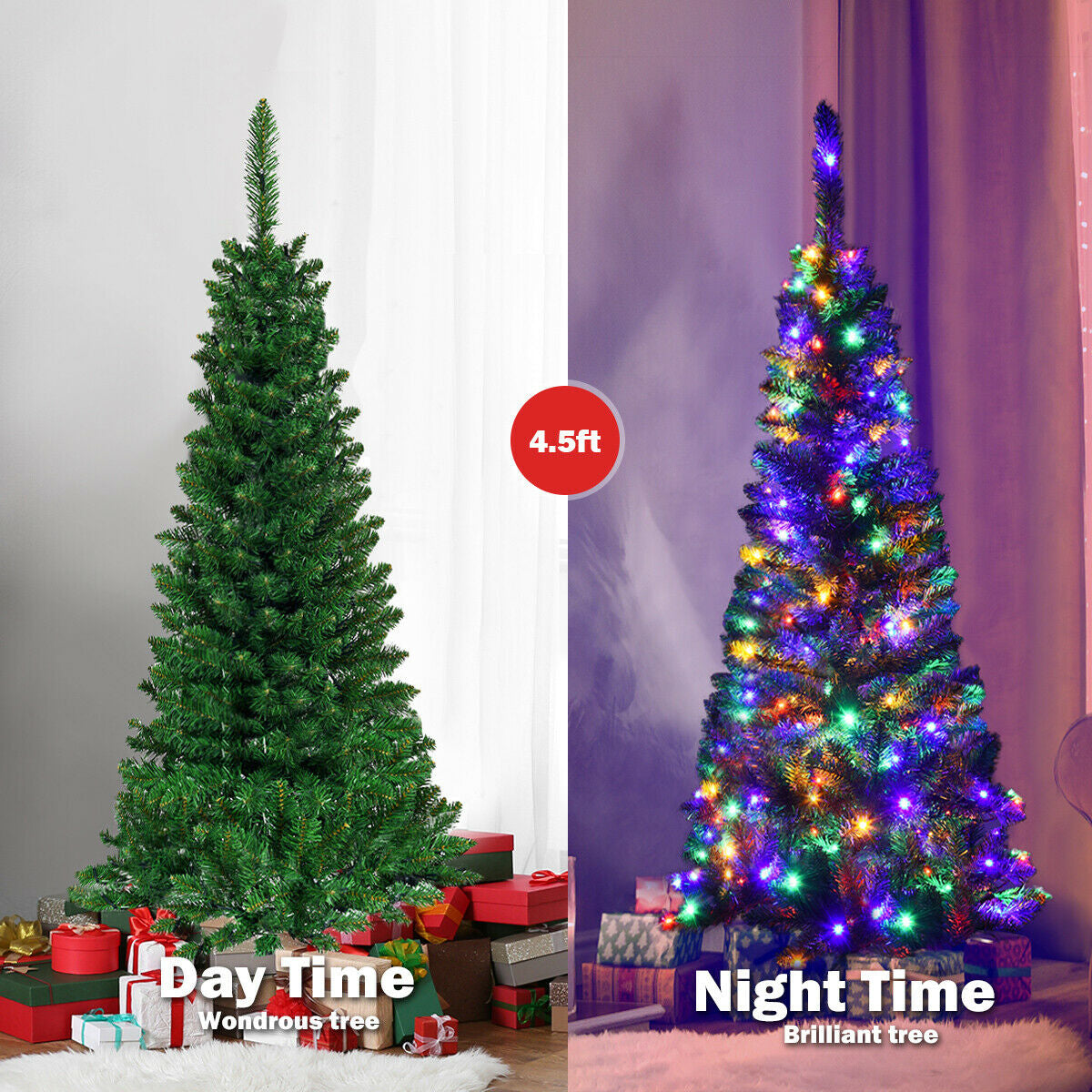 Artificial Pencil Christmas Tree, 4.5ft, Green Christmas Tree at Gallery Canada