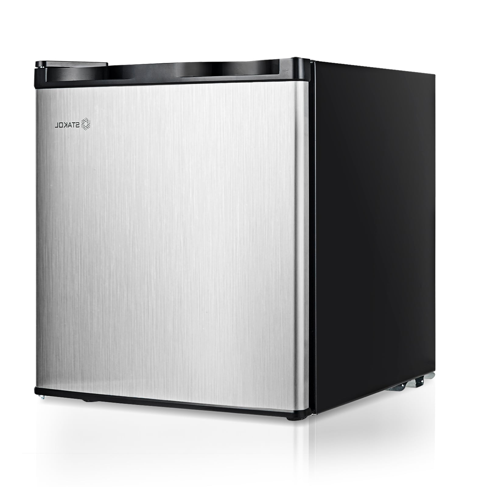1.1 cu.ft. Compact Single Door Mini Upright Freezer, White, Black Freezers Black & White at Gallery Canada