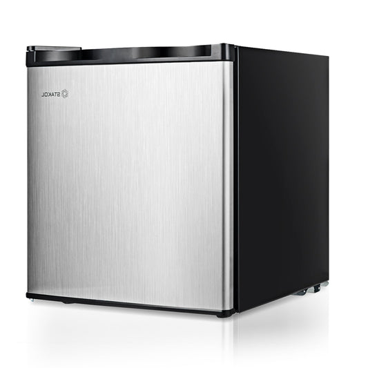 1.1 cu.ft. Compact Single Door Mini Upright Freezer, White, Black Freezers Black & White at Gallery Canada