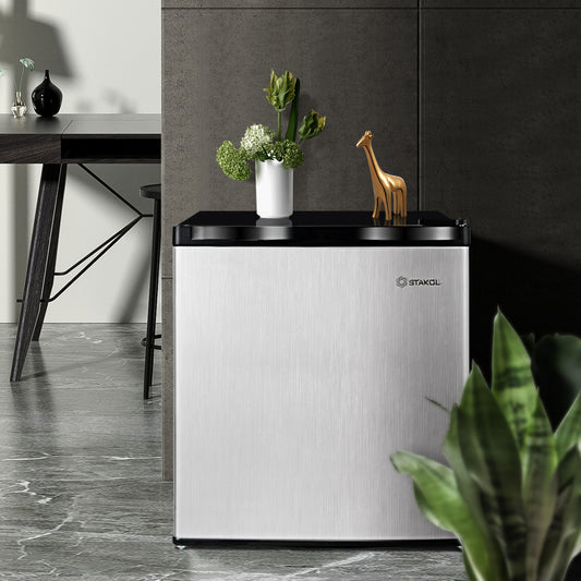 1.1 cu.ft. Compact Single Door Mini Upright Freezer, White, Black Freezers Black & White at Gallery Canada