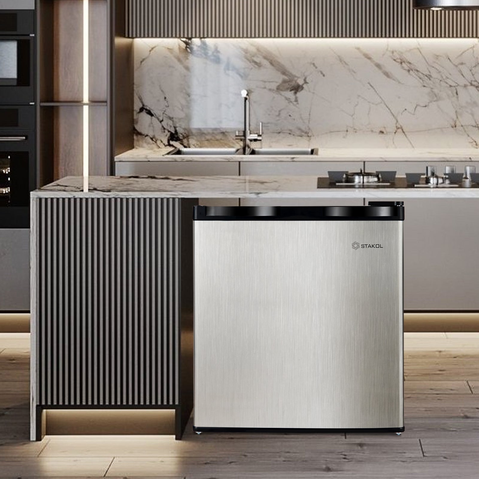 1.1 cu.ft. Compact Single Door Mini Upright Freezer, White, Black Freezers at Gallery Canada