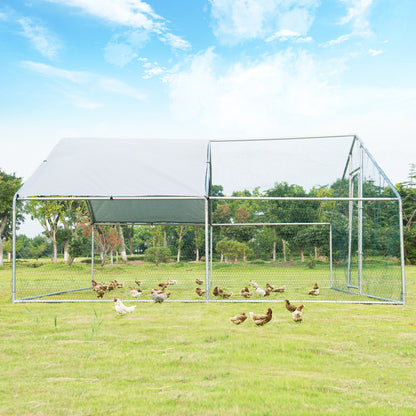 13 x 13 Feet Walk-In Chicken Coop, Waterproof Cover, White Chicken Coops at Gallery Canada