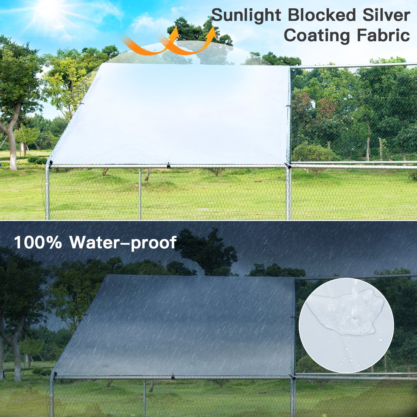 13 x 13 Feet Walk-In Chicken Coop, Waterproof Cover, White Chicken Coops at Gallery Canada
