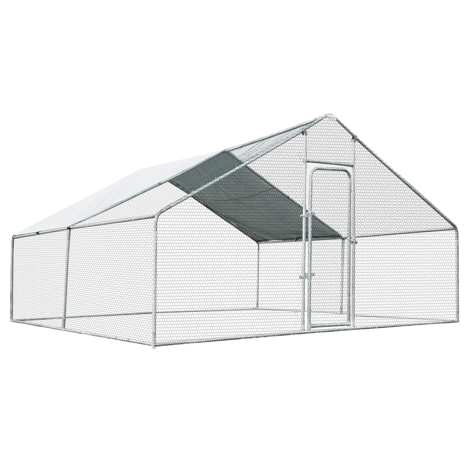 13 x 13 Feet Walk-In Chicken Coop, Waterproof Cover, White Chicken Coops White at Gallery Canada